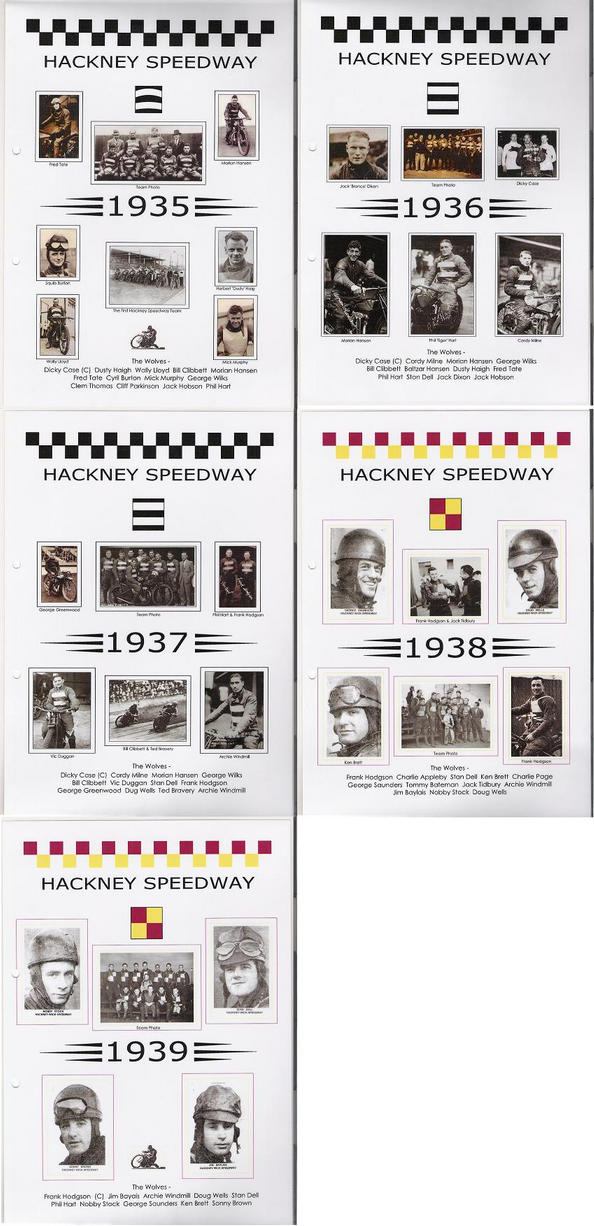 A selection of Hackney Speedways Pre War Teams